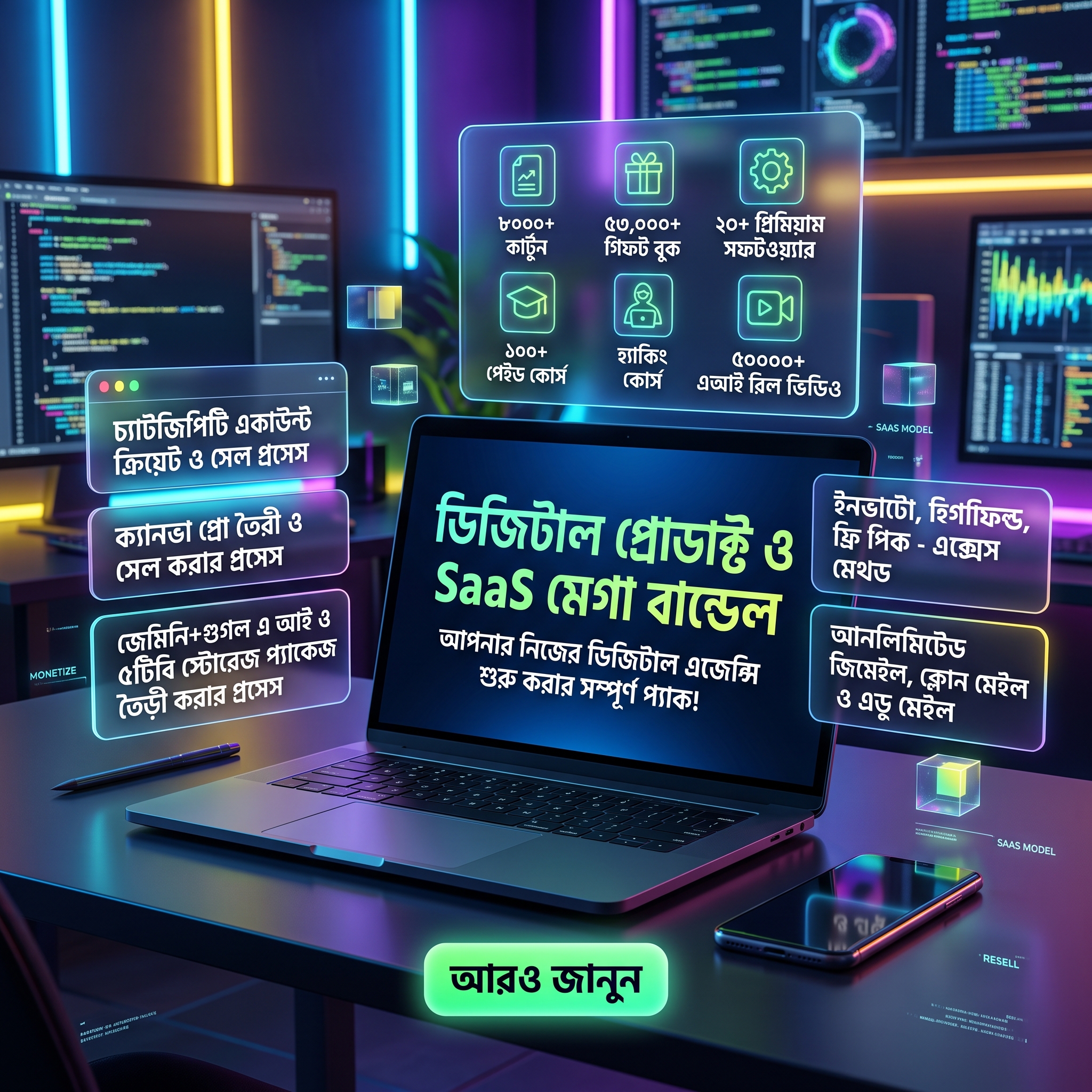 ডিজিটাল প্রোডাক্ট ও SaaS মেগা বান্ডেল (All-In-One Digital Asset & Reseller Pack) - Image 2